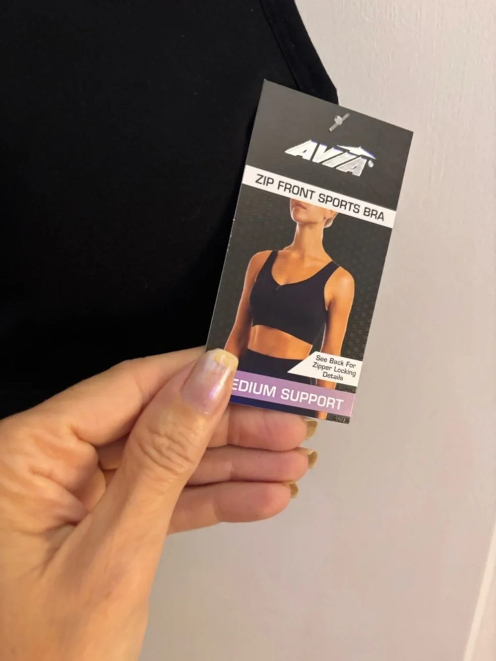 Avia Black Front-Zip Sports Bra NWT Sz XL